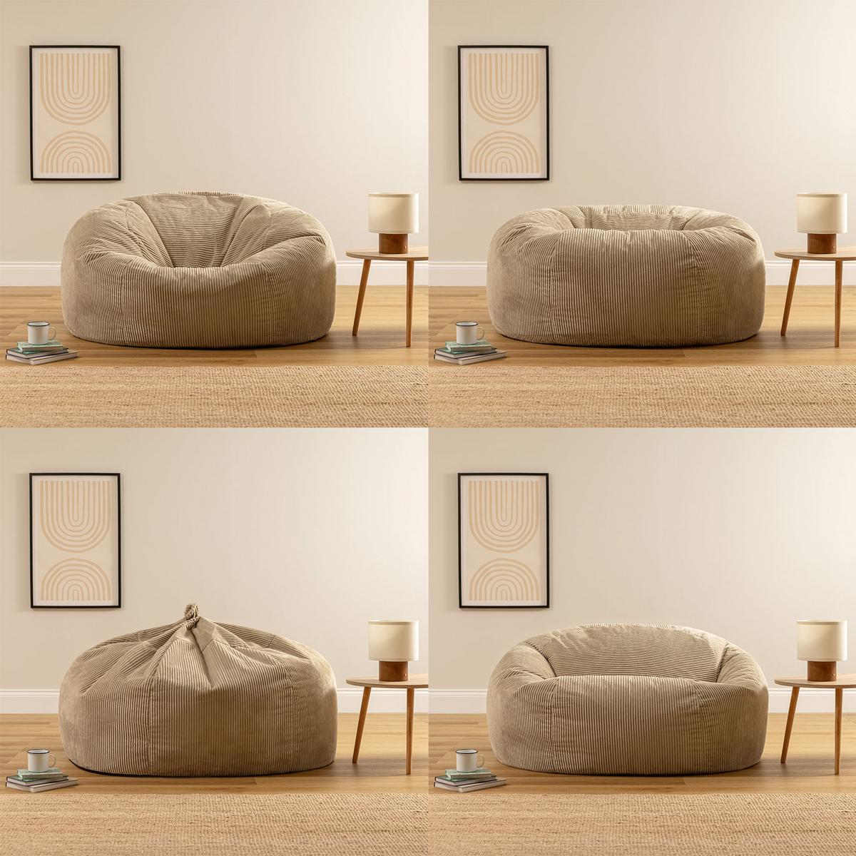 RIESENSITZSACK Flauschig Soul - Beige, Kunststoff (130/57/116cm) - icon