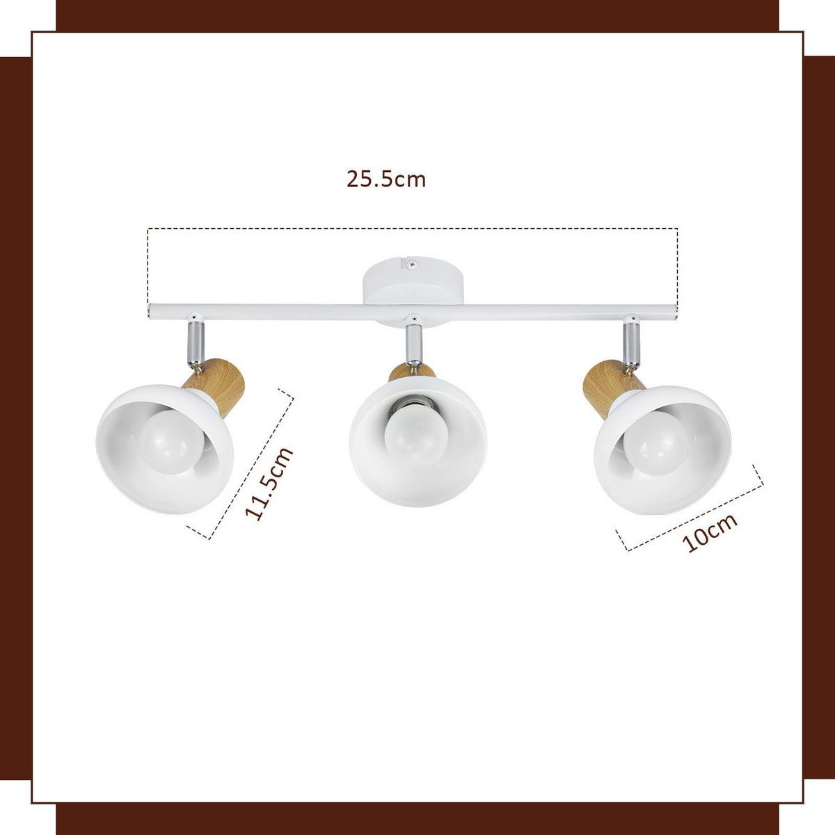 DECKENSTRAHLER Farmer 3-flammig 41.2/11/15.5 cm - Weiß, Metall (41.2/11/15.5cm) - Nettlife