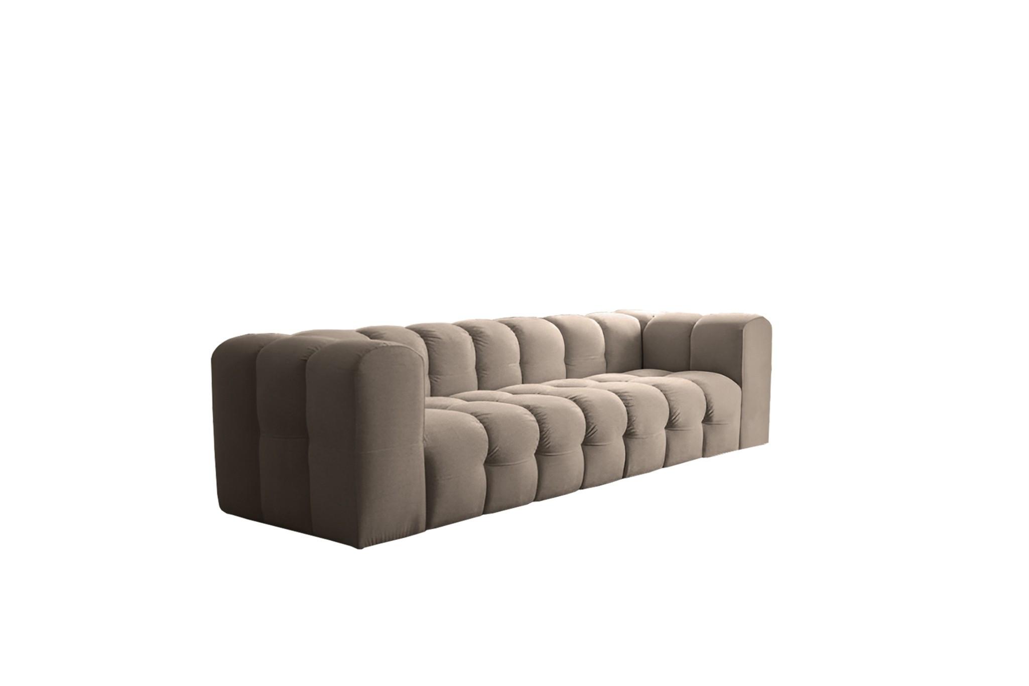 SOFA 4-sitzer Solvie In Tiffani - Taupe, Holzwerkstoff/Textil (250/75/106cm) - Fun Möbel