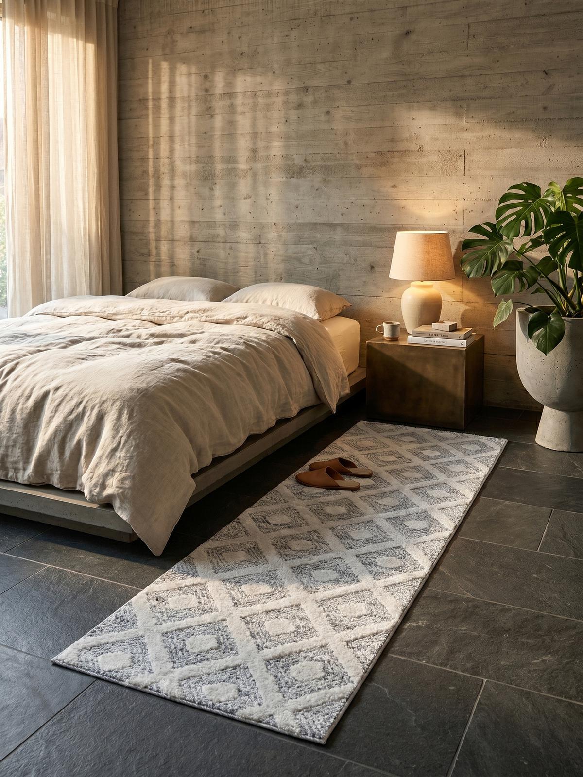 TEPPICH Hochflor EISACK in Grau, geometrisch, aus Polypropylen, 80 x 250 cm - Grau, Textil (250/80cm) - KADIMA DESIGN