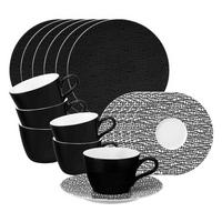 KAFFEESERVICE Life Fashion Glamorous Black 18-tlg. - Schwarz, Keramik (2/2/2cm) - Seltmann Weiden