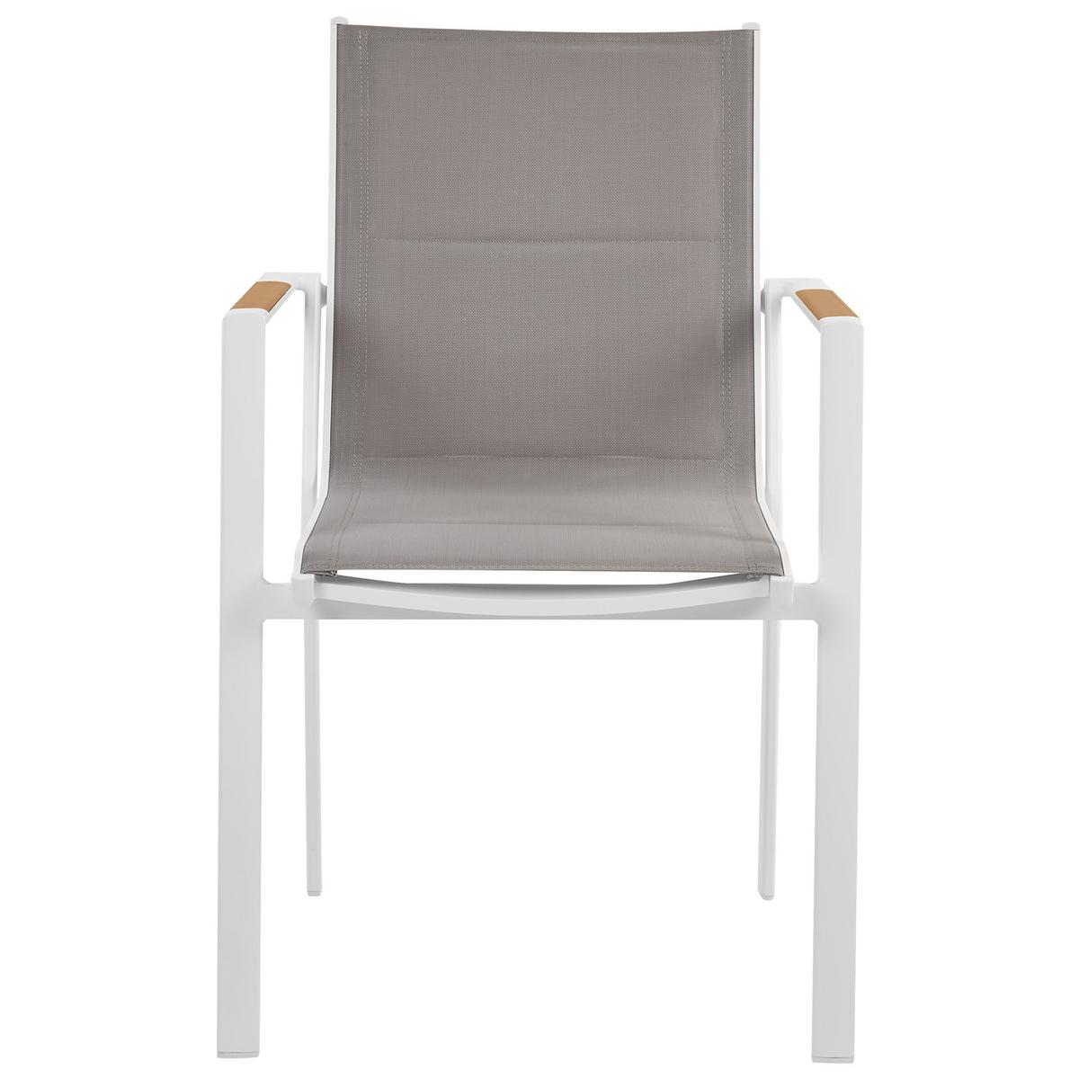 GARTENMÖBEL-SET 4-Sitzer Weiß Maletto/Busseto - Hellbraun/Transparent, Metall - Beliani