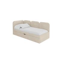 EINZELLBETT Jugendbett mit Bettkasten, Rechts - ALVY 100x200 Beige - Naturfarben, Holzwerkstoff/Textil (100/200cm) - ALTDECOR
