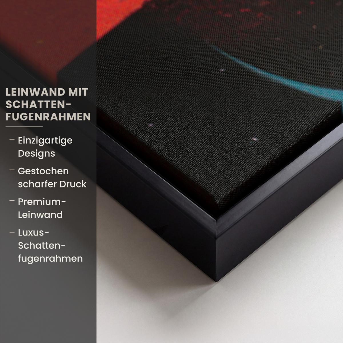LEINWAND Bilder mit Rahmen - Farbflächen - Formen - Bunt - Abstrakt - 80x120 - Pink, Textil (80/120cm) - MuchoWow