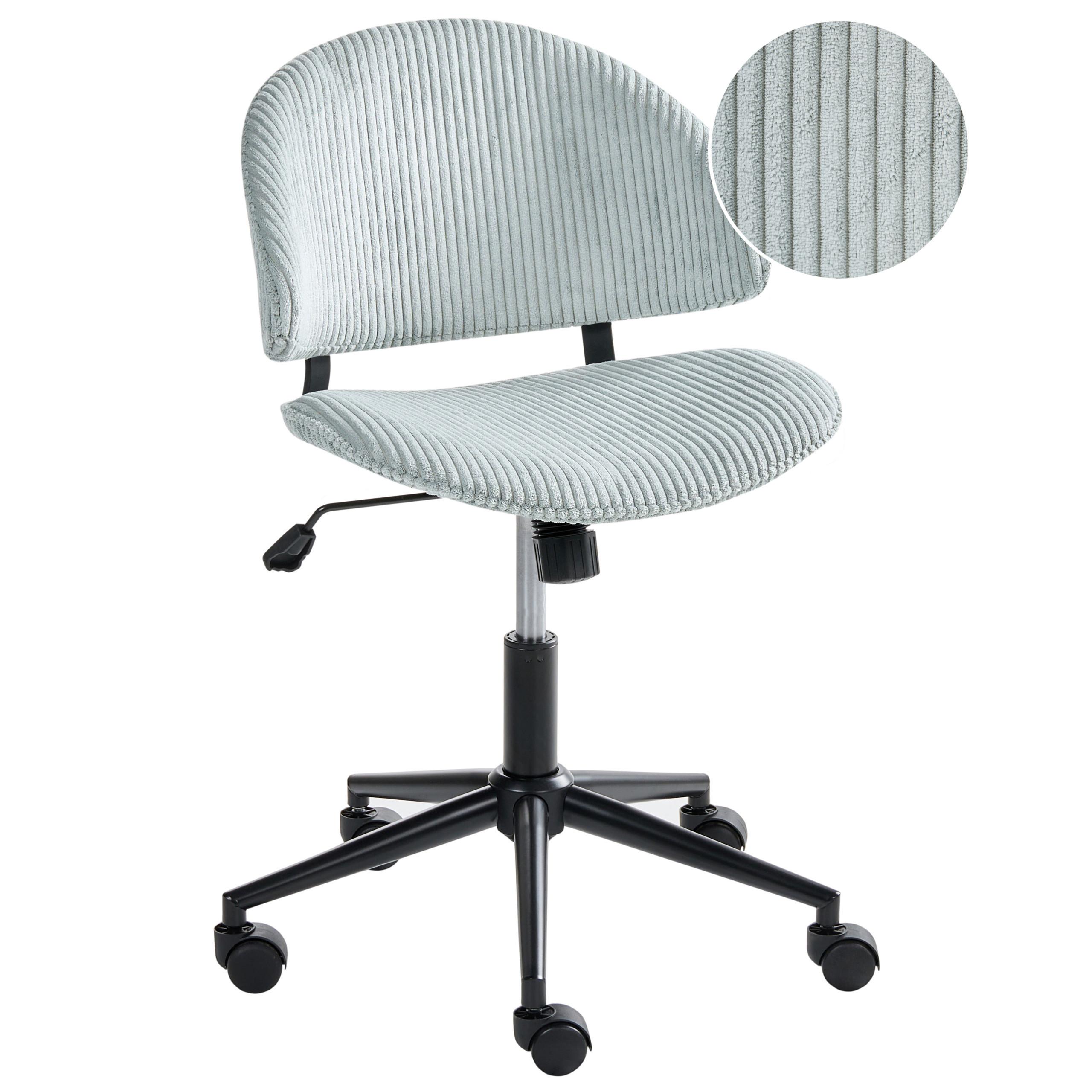 BÜROSTUHL Cord Hellblau Kiana - Hellblau, Textil (55/74/55cm) - Beliani