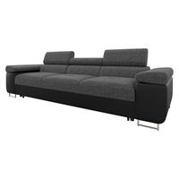 SCHLAFSOFA Torezio 3 Bis - Schwarz/Grau, Holz/Textil (263/90/102cm) - MIRJAN24