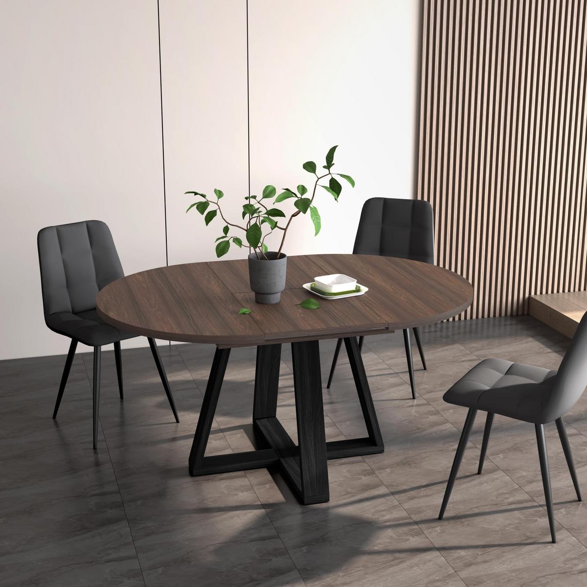 ESSTISCH, Konsolentisch, Dunkler Eiche, 103/103/73cm, Für 6 Gäste - Dunkelbraun, Holzwerkstoff (103/103/73cm) - Skraut Home