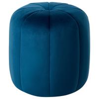 POUF Samtstoff Blau Selby - Blau, Textil (40/46/40cm) - Beliani