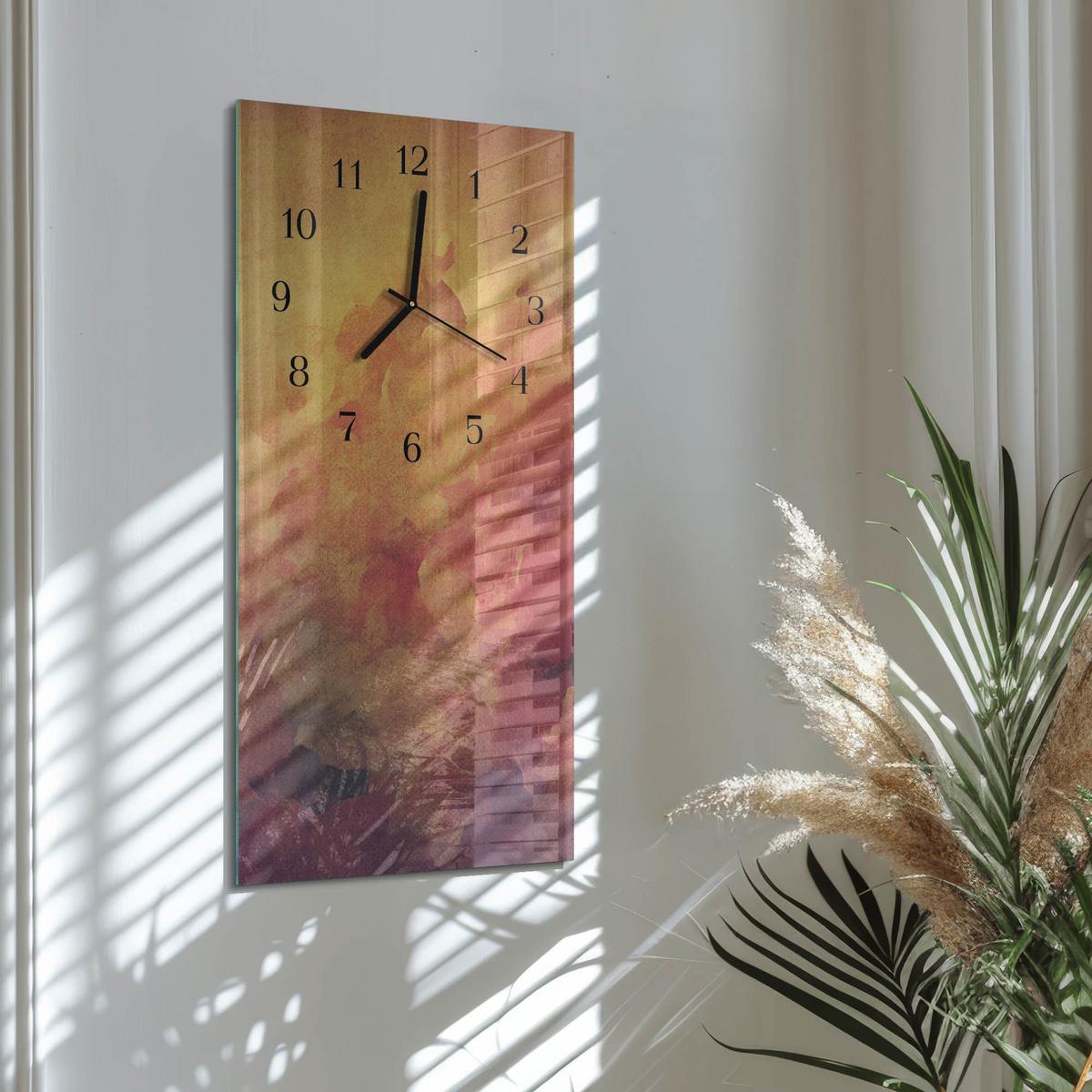 WANDUHR aus Glas 30x60 cm - Muster - Multicolor, Glas (30/60/0.4cm) - TULUP