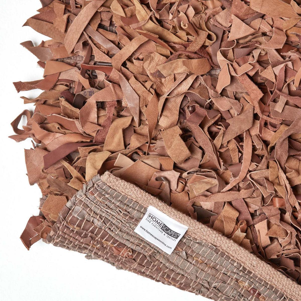 SHAGGY-TEPPICH Dallas 90/150 cm - Cognac, Leder (90/150cm) - Homescapes