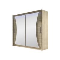 KLEIDERSCHRANK London V, mit RGB LED Beleuchtung - Silberfarben/Sonoma Eiche, Holzwerkstoff/Kunststoff (180/215/58cm) - MIRJAN24