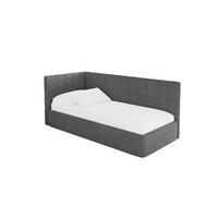 EINZELLBETT Jugendbett mit Bettkasten, Rechts - TULY 100x200 Dunkelgrau - Schieferfarben, Holzwerkstoff/Textil (100/200cm) - ALTDECOR