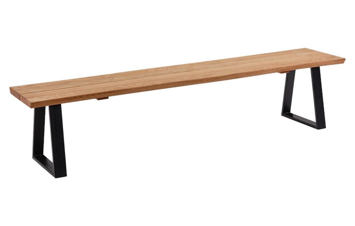 TISCHGRUPPE Daffie Esstisch mit 2 Sitzbänken aus Massivholz Wildeiche - Wildeiche, Holz (220/1/187cm) - 58aufmkessel