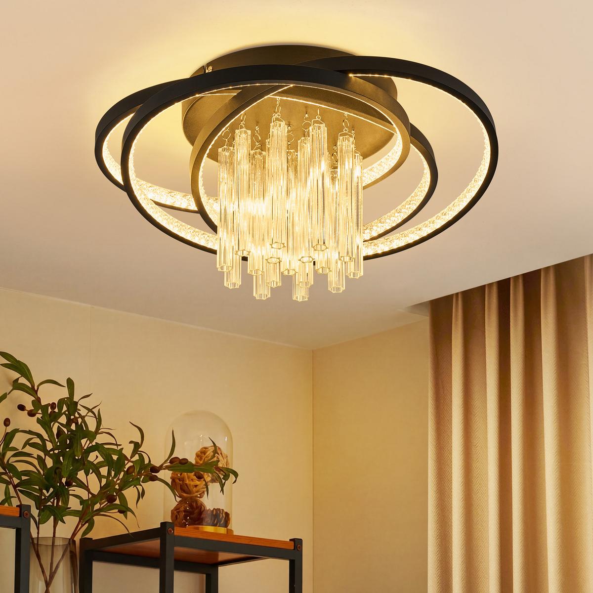LED DECKENLEUCHTE Nixalin 48/25/20 cm - Schwarz, Metall (48/25/20cm) - ZMH