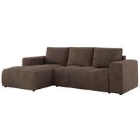ECKSOFA MONIVA Braun Velvet - Links - Schwarz/Braun, Textil (164/266cm) - MKS