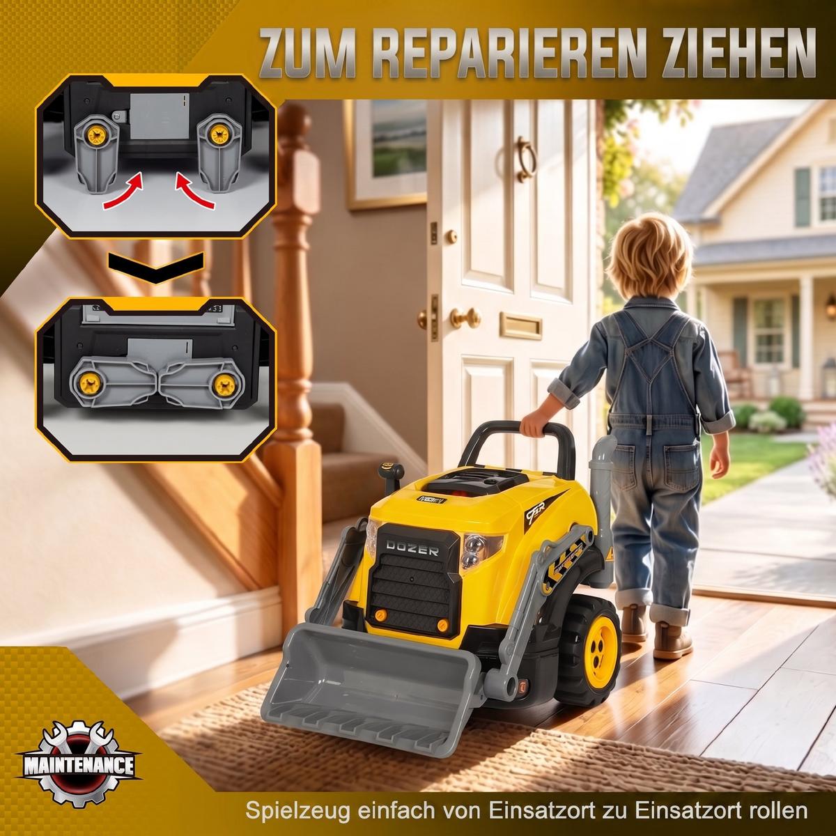 KINDER-MOTORSPIELZEUG Kunststoff Gelb - Gelb, Kunststoff (41/47/46cm) - AIYAPLAY