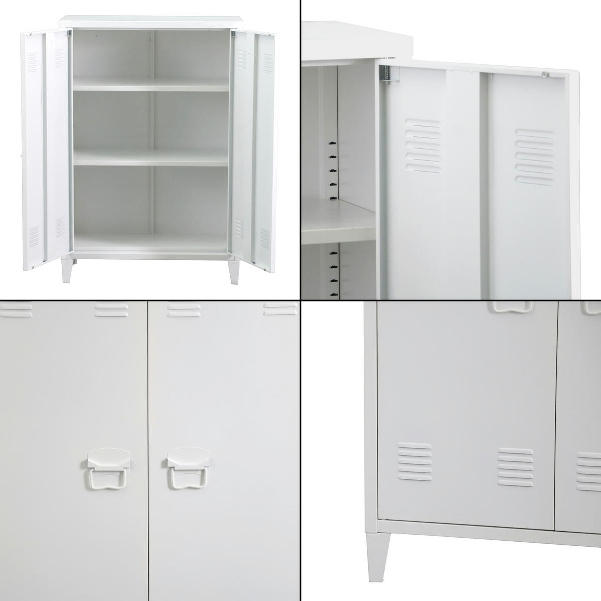 METALLSCHRANK Oripää - Weiß, Metall (75/110/33cm) - [en.casa]