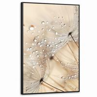 LEINWAND Bilder mit Rahmen - Löwenzahn - Abstrakt - Natur - Beige - 80x120 - Braun, Textil (80/120cm) - MuchoWow