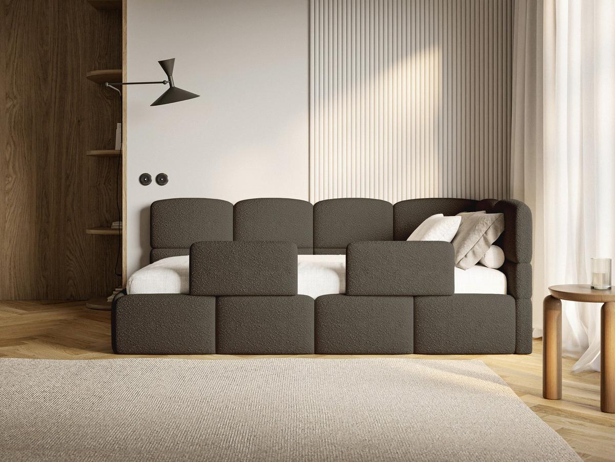 KINDERBETT Cloudy Braun 120 cm, Bouclé - Schwarz/Braun, Kunststoff/Textil (120/200cm) - Selsey