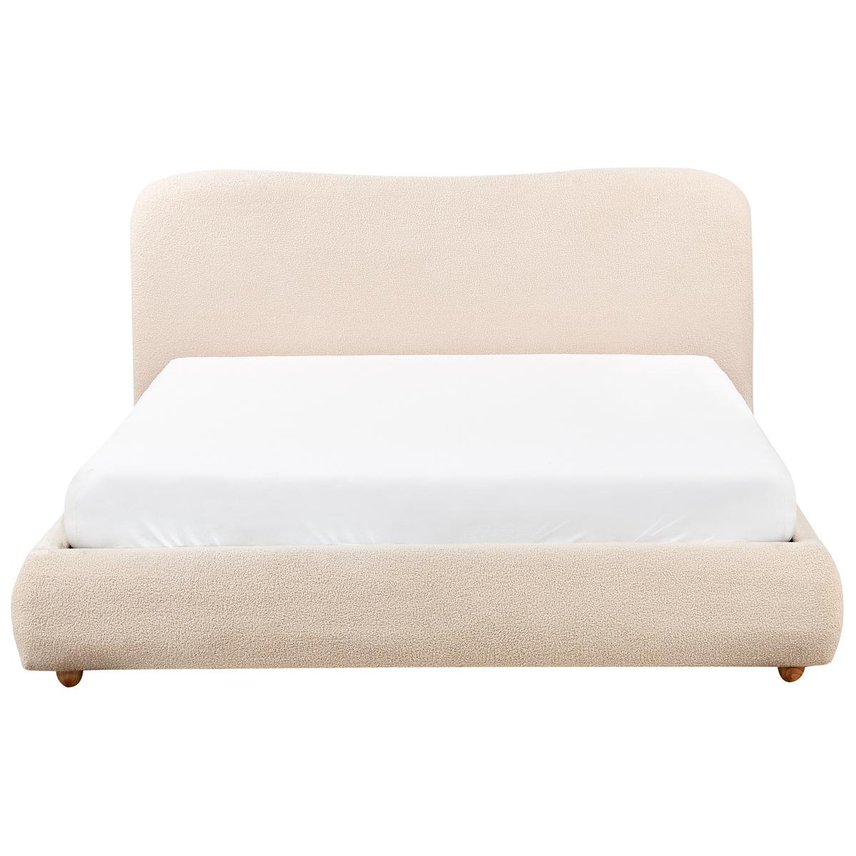 BETT mit Stauraum 160x200 cm Beige Blagnac - Beige, Textil (160/200cm) - Beliani