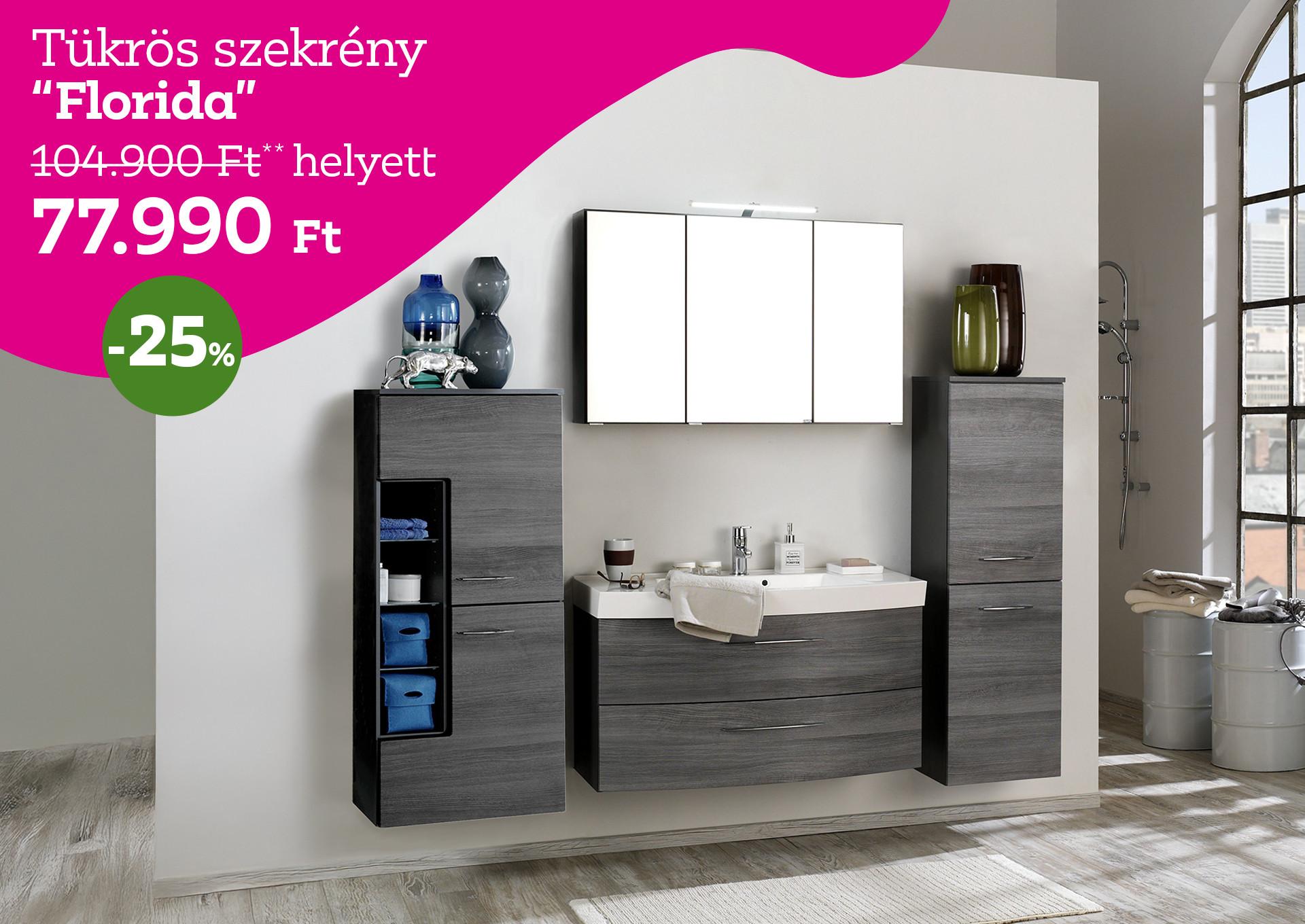 tükrös szekrény Florida 104900 Forint helyett 77990 Forint, kedvezmény mértéke 25%