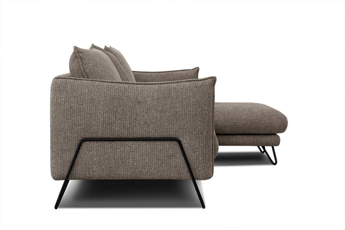 ECKSOFA HOSTEN 4-Sitzer, taupe - Taupe/Schwarz, Holzwerkstoff/Textil (269/158cm) - Wozimo
