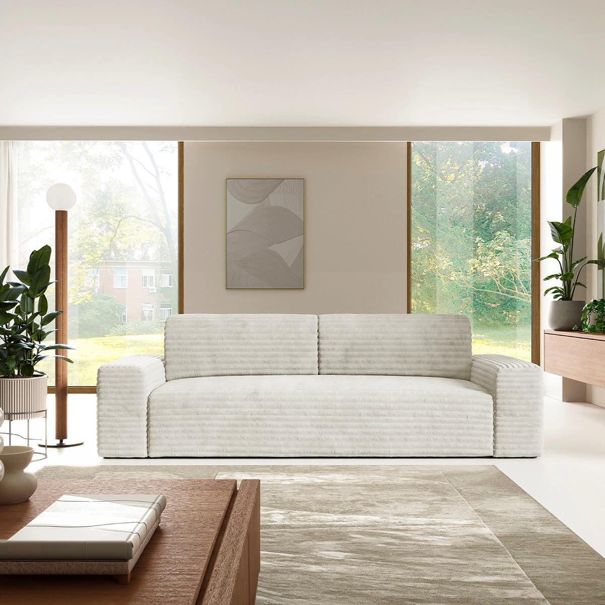 SOFA Fabio 3 Sitzplätze Weiß - Weiß, Holz (260/82/102cm) - Petits-meubles