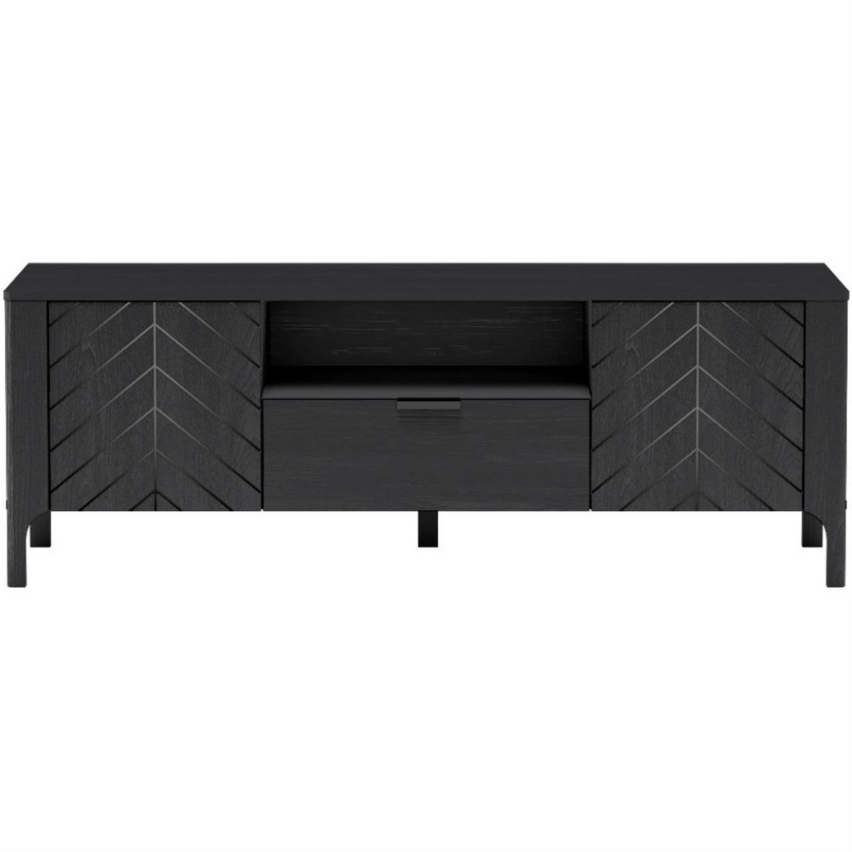 LOWBOARD Lume mit Schublade und Türen, 160 cm, schwarz - Schwarz, Holzwerkstoff (160/57/40.5cm) - Beautysofa