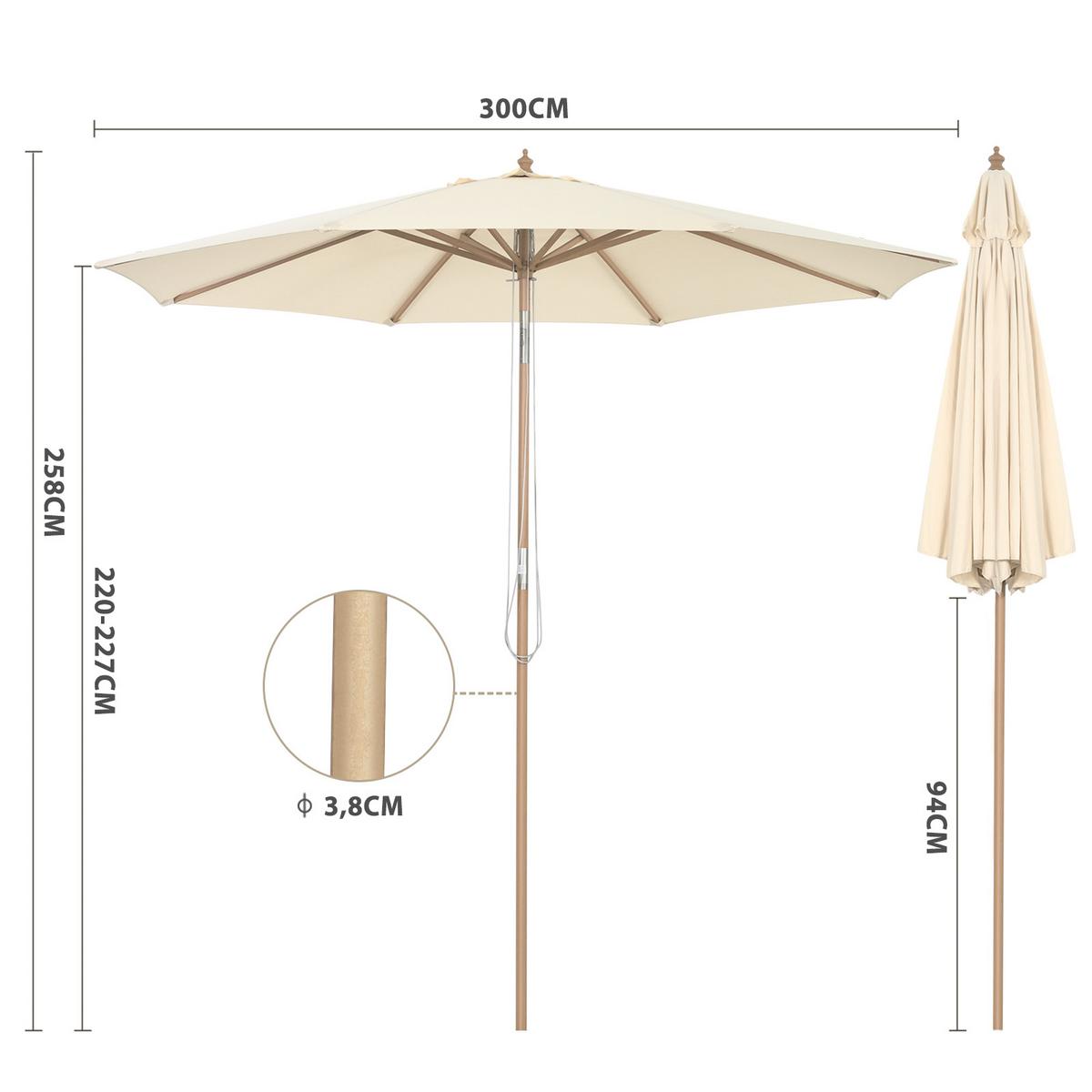 TERRASSENSCHIRM 300cm Beige - Beige, Kunststoff (300/300cm) - COSTWAY
