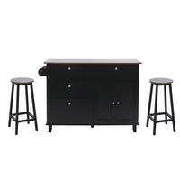 KÜCHENINSEL Schwarz, Braun - Schwarz/Braun, Holz (131/90/47cm) - MCW
