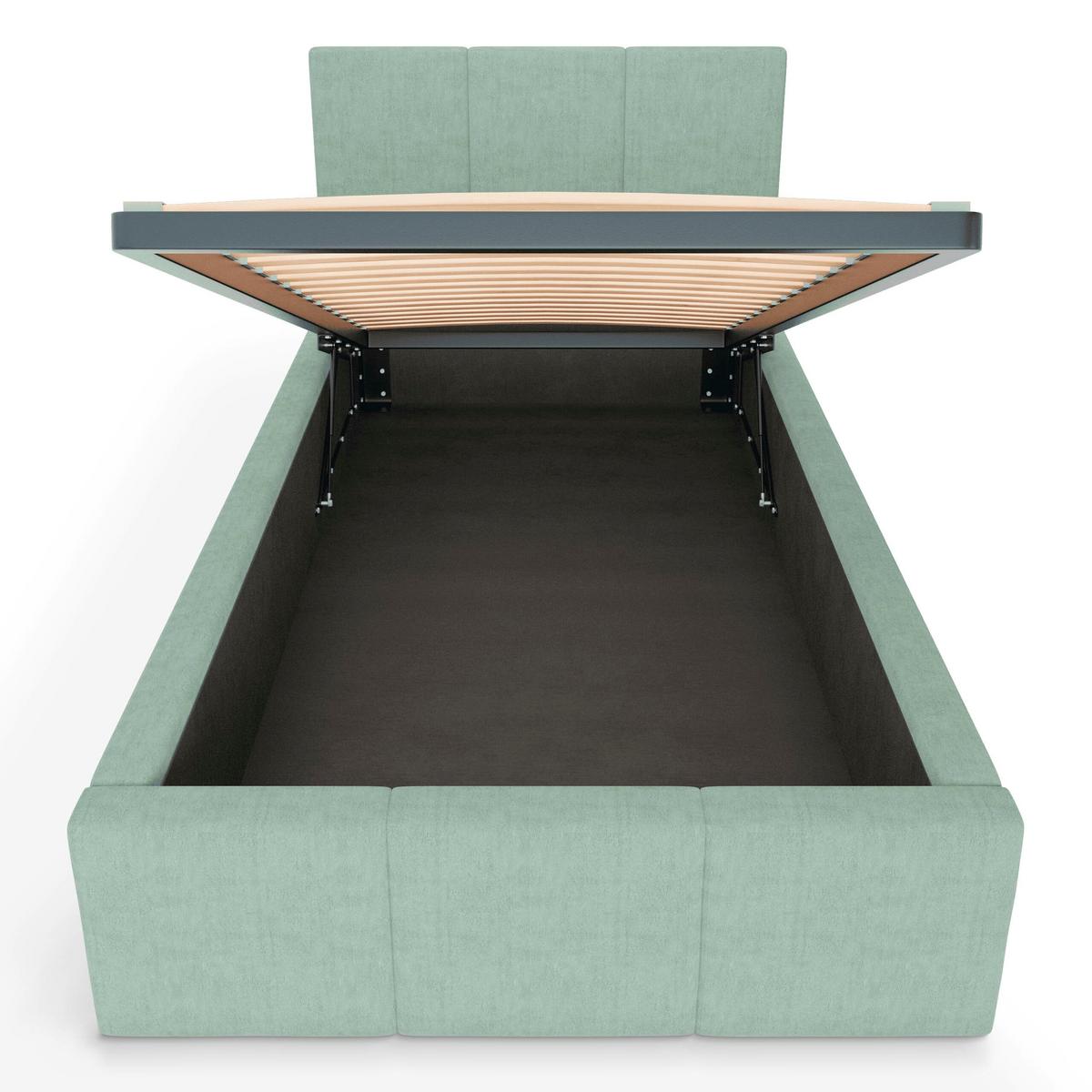 POLSTERBETT für Schlafzimmer Bett mit Stauraum Mint 90x200 - Grün, Holzwerkstoff/Metall (90/200cm) - Muralo