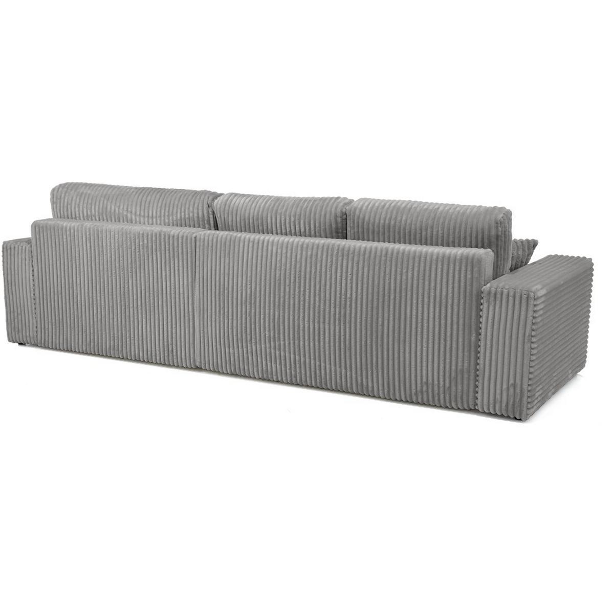 ECKSCHLAFSOFA Porto mit universelle Ottomane, Hellgrau - Hellgrau/Schwarz, Textil (288/190cm) - Beautysofa