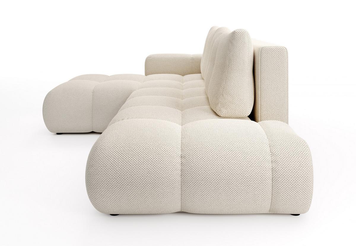 ECKSOFA L Form Hosio Beige 286/177/88 cm Links mit Schlaffunktion - Beige/Schwarz, Kunststoff/Textil (177/286cm) - AX Living