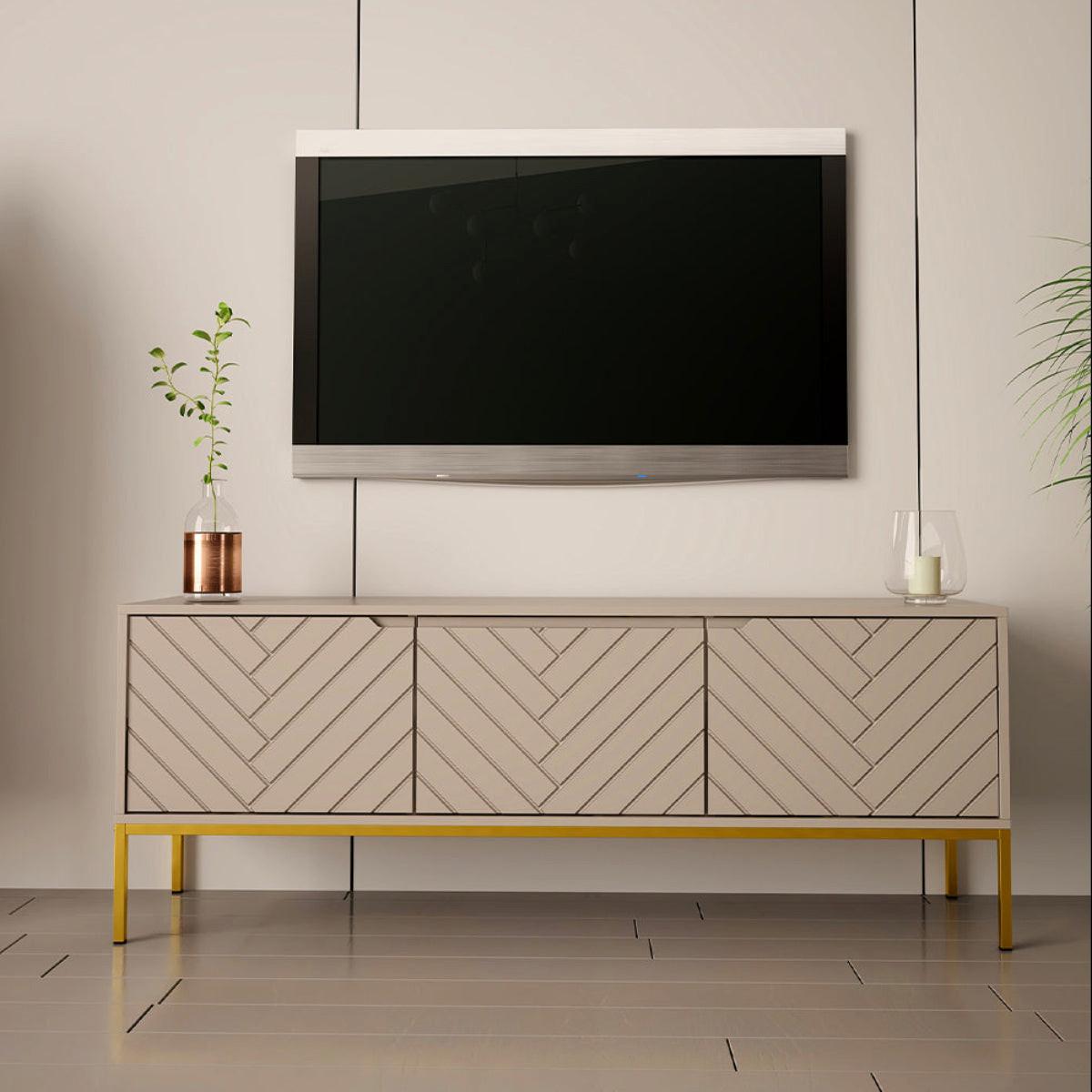 TV-MÖBEL Daria Kaschmir - Beige, Holzwerkstoff (151/77/39cm) - Petits-meubles