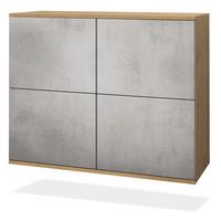 KOMMODE Rova Beton Oxid Optik - Hellgrau, Holzwerkstoff (92.5/73.5/35cm) - Vladon