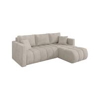 ECKSOFA mit Schlaffunktion Ottomane Rechts GARD-L 226x146x85 Creme Cord - Ecru/Creme, Holzwerkstoff/Kunststoff (226/146cm) - ALTDECOR