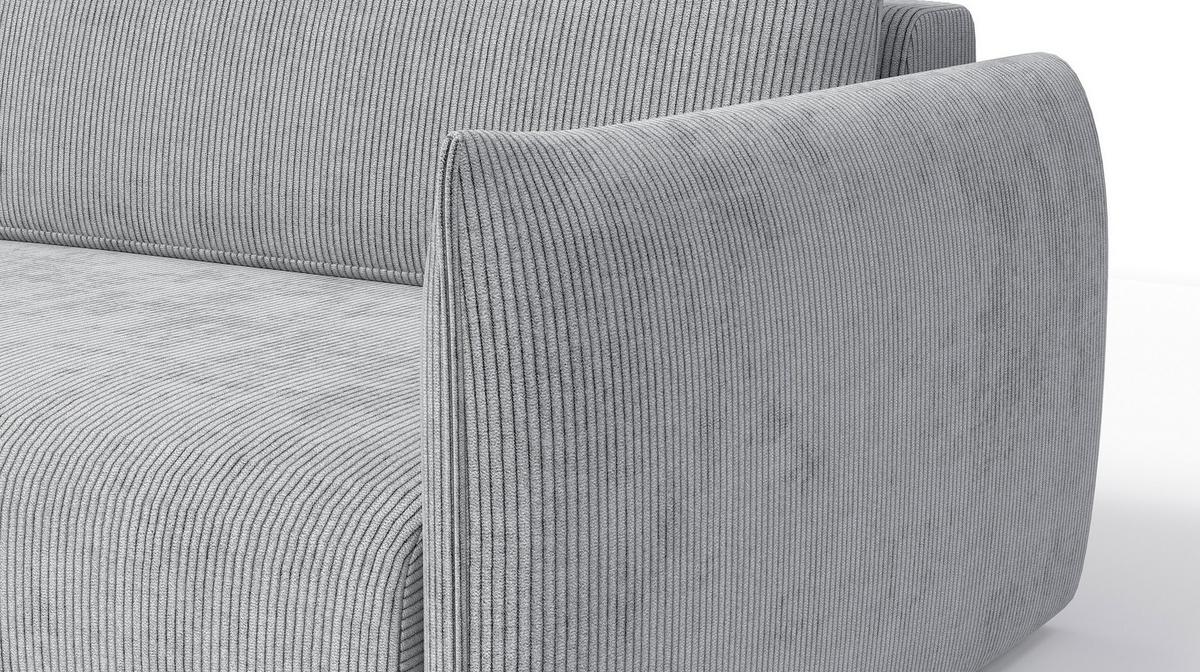 ECKSOFA TAUER 3-Sitzer rechts, hellgrau - Hellgrau/Schwarz, Holz/Textil (248/173cm) - Wozimo