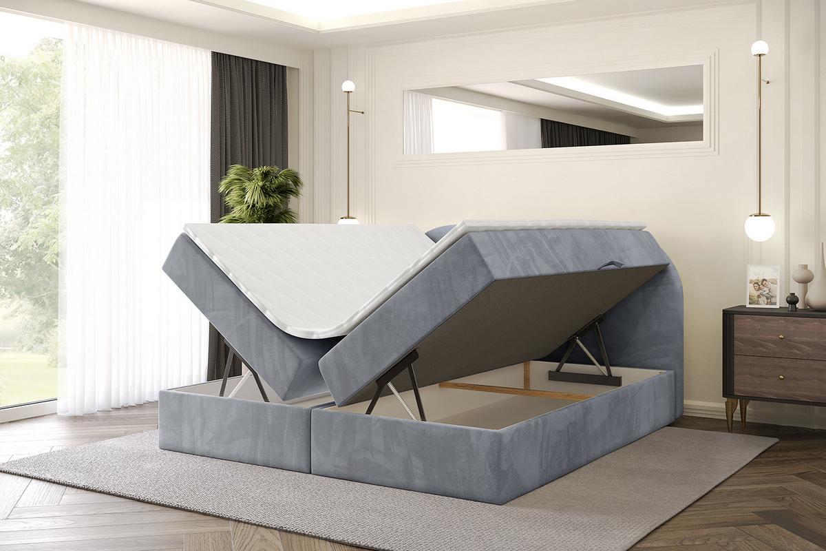 BOXBETT mit Matratze H3 und Lattenrost - NOX - 180x200 - Grau Casablanca - Grau, Holzwerkstoff/Kunststoff (180/200cm) - ALTDECOR