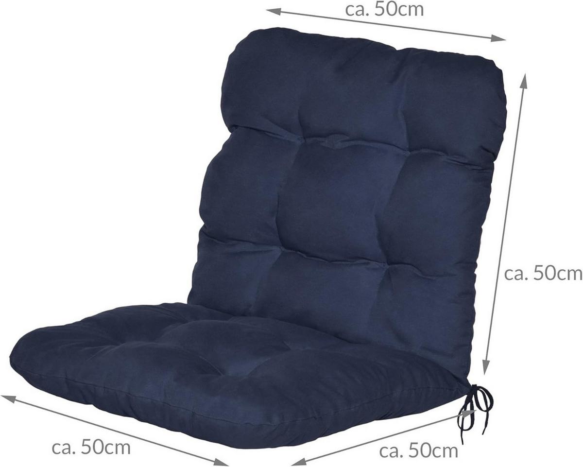 NIEDERLEHNERAUFLAGE Flair NL 100/50/8cm Dunkelblau (2tlg) - Dunkelblau, Textil (50/8/100cm) - Beautissu 