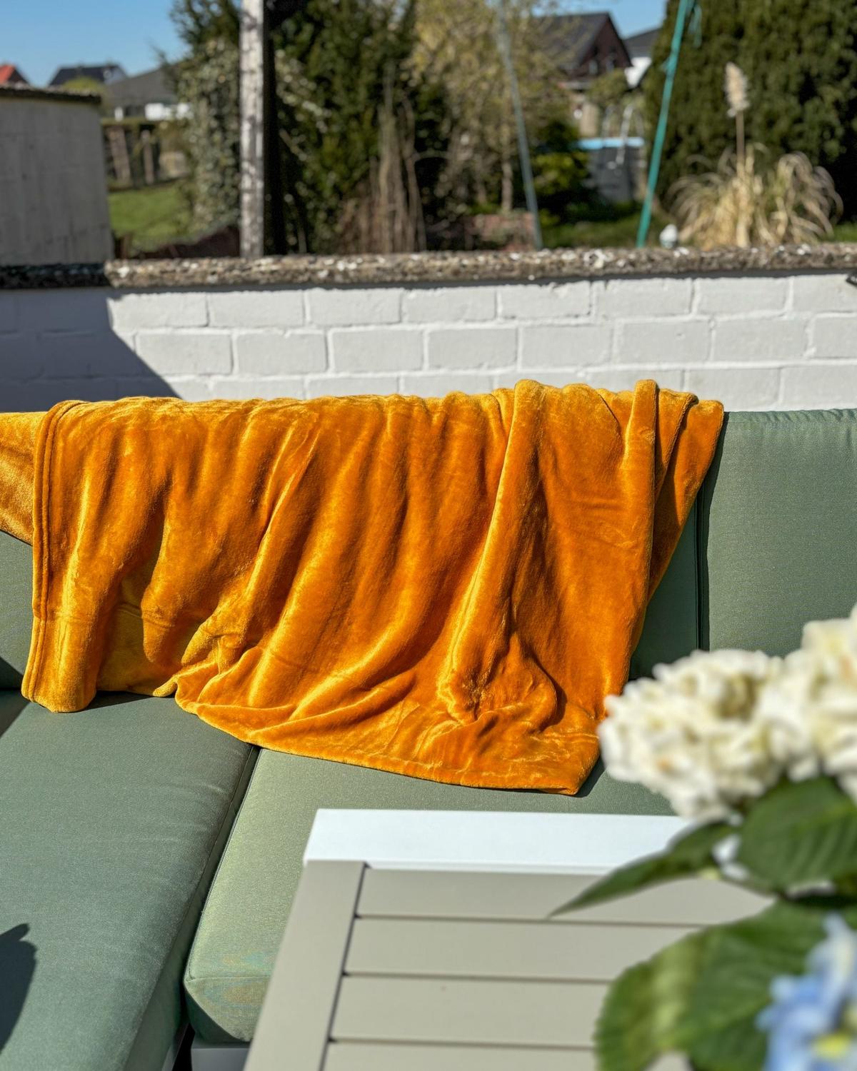 DECKE Orange Bayburt 150/200 cm - Orange, Textil (150/200cm) - Beliani