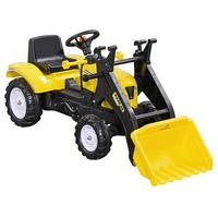 KINDER-RADLADER Kinderbagger Tretauto für 3-jährige Kinder mit Pedalen Gelb - Schwarz, Metall (114/41/52cm) - HOMCOM