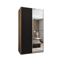 SCHWEBETÜRENSCHRANK 245,5/130/64 2-türig - Silberfarben/Schwarz, Holz/Metall (130/245/64cm) - Abiks Möbel