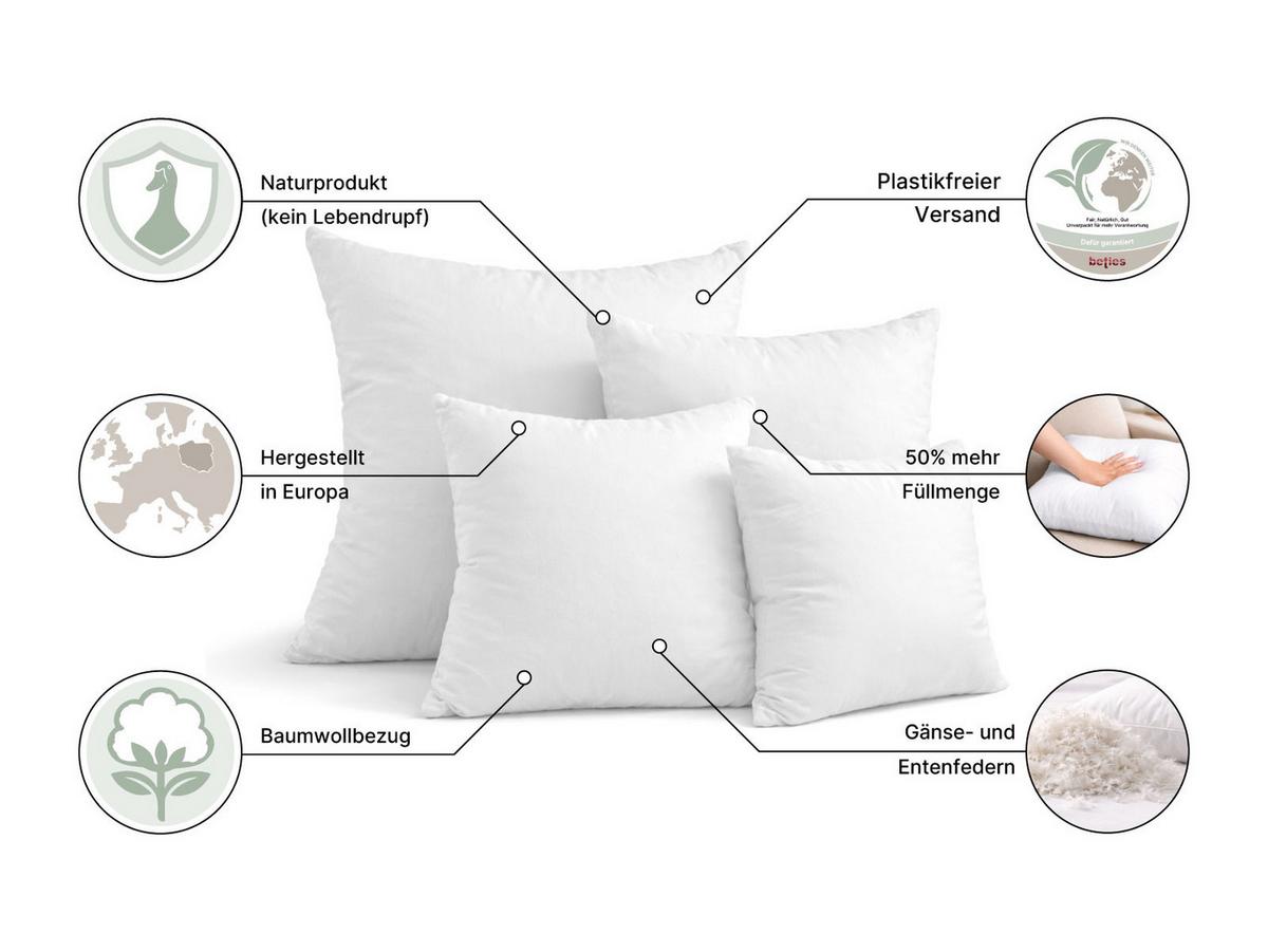 FEDERKISSEN PublikPlus 40/40 cm - Creme, Textil (40/40cm) - beties Heimtextil