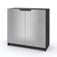 KOMMODE Logan Fronten in Hellgrau Seidenmatt - Greige, Holzwerkstoff (82/78/37cm) - Vladon
