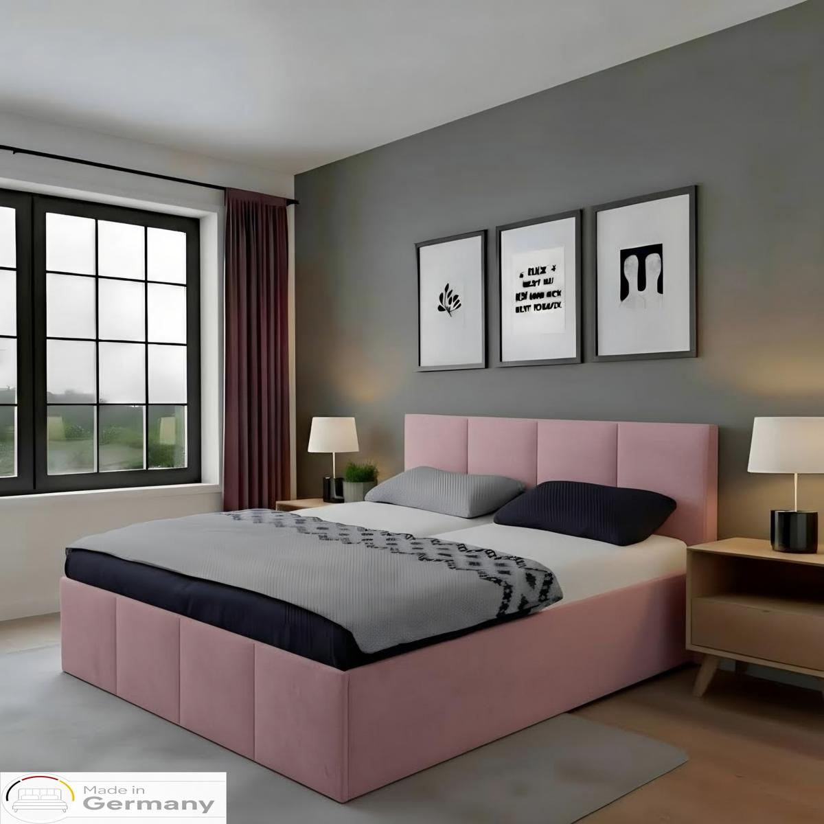 POLSTERBETT Dalas Rose 180 x 200 x 40 cm Stauraum Ohne Matratze und Lattenrost - Rosa, Holz (180/200cm) - Halmon Schlafkomfort Betten 