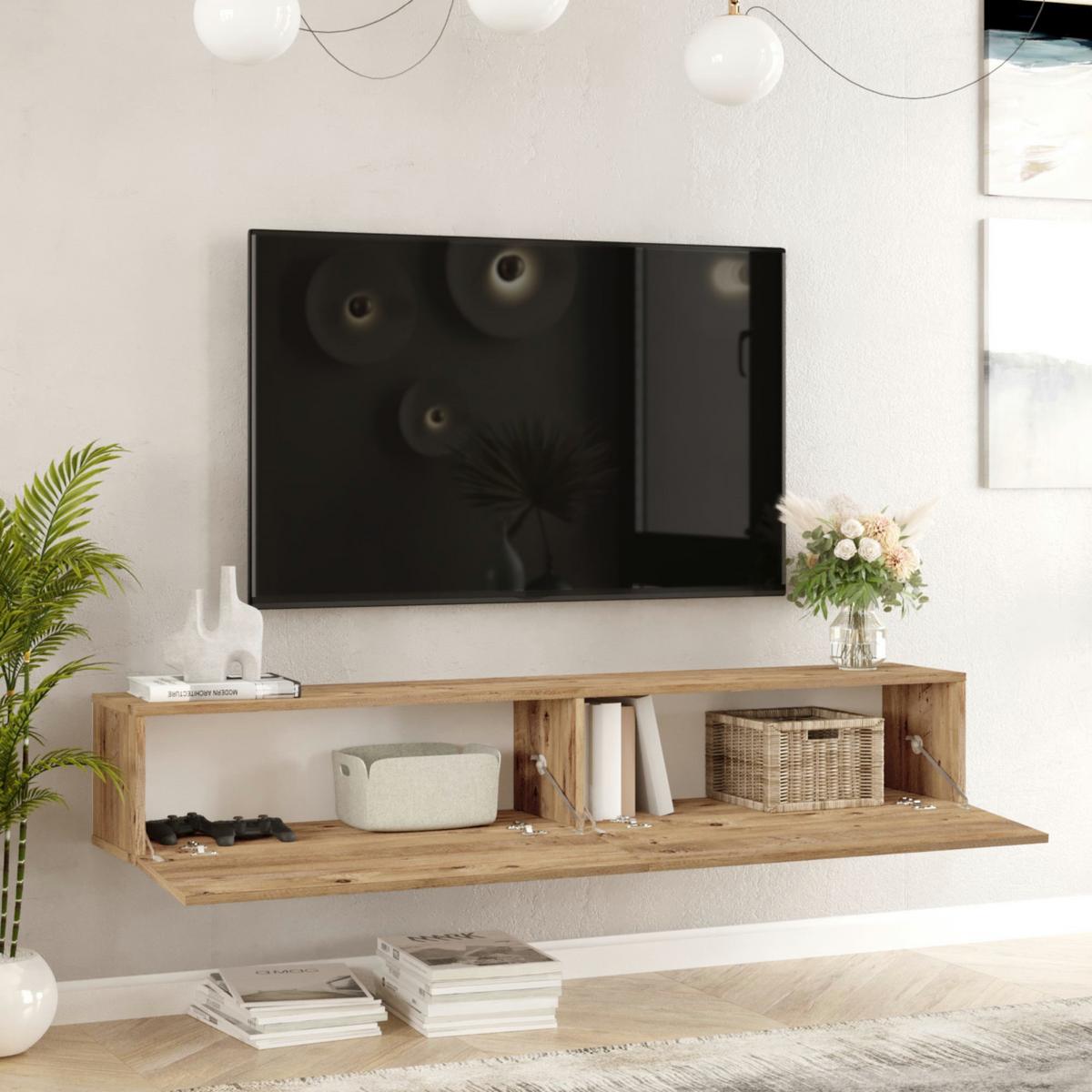 TV-ELEMENT Lapinlahti - Naturfarben, Holzwerkstoff (180/29.5/31.5cm) - [en.casa]