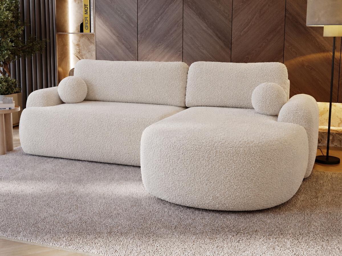 ECKSOFA Aurio weiß Rechts - Weiß, Holz/Textil (261/177cm) - Graingold