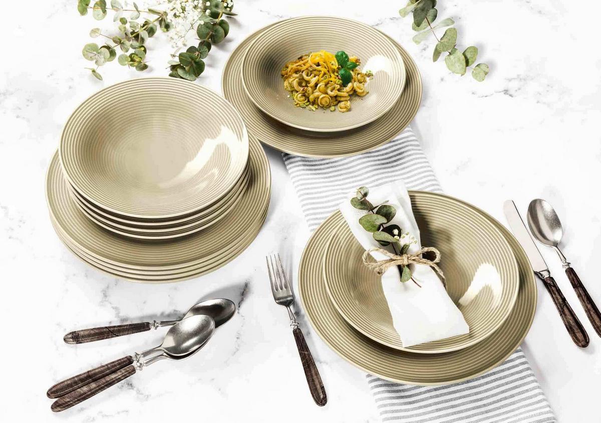 TAFELSERVICE Beat Color Glaze Sandbeige 12-tlg. - Beige, Keramik (32.3/23.5/32.3cm) - Seltmann Weiden