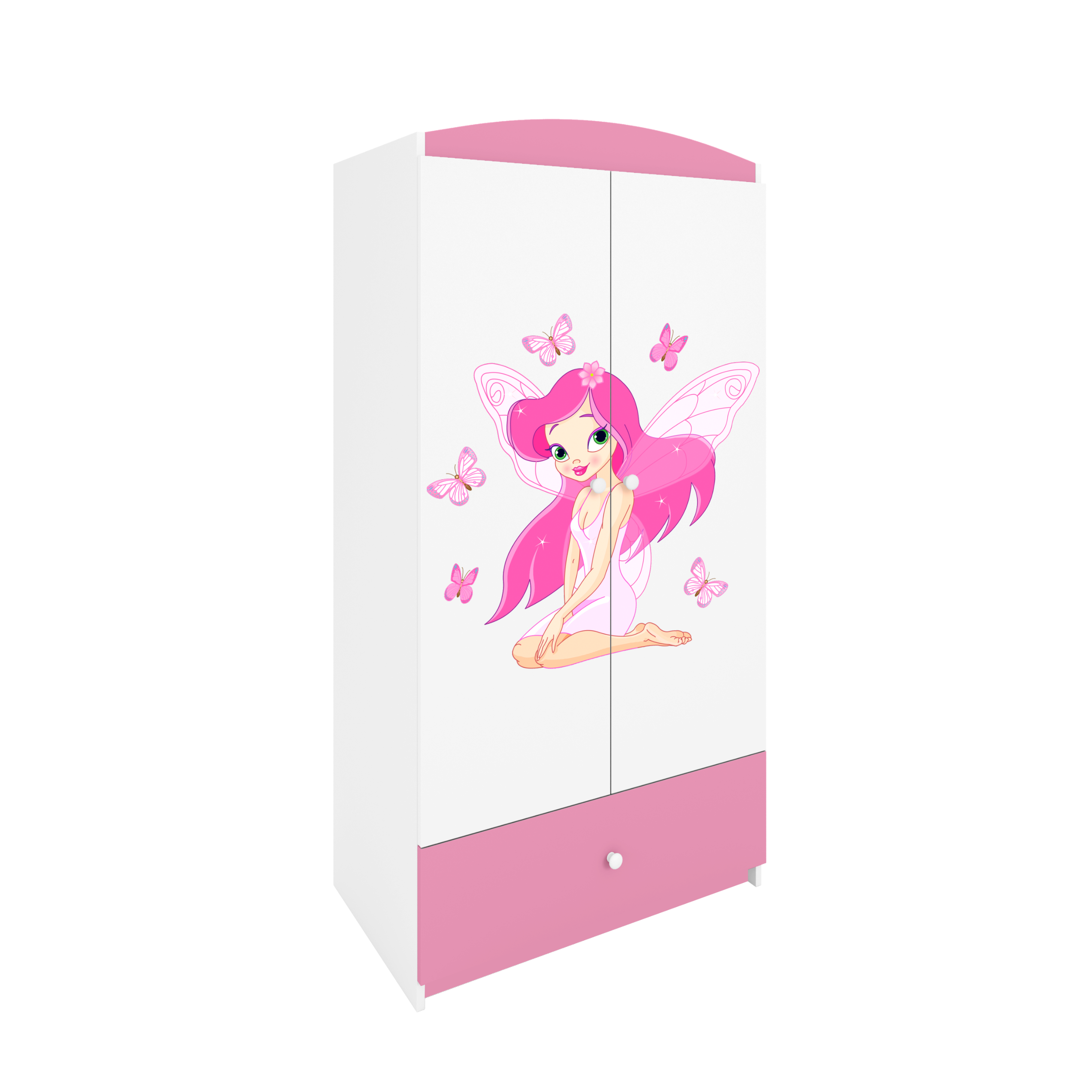 KINDERKLEIDERSCHRANK Elfe I - Hellrosa, Holzwerkstoff (90/175/52cm) - RAUMHIRSCH FURNITURE