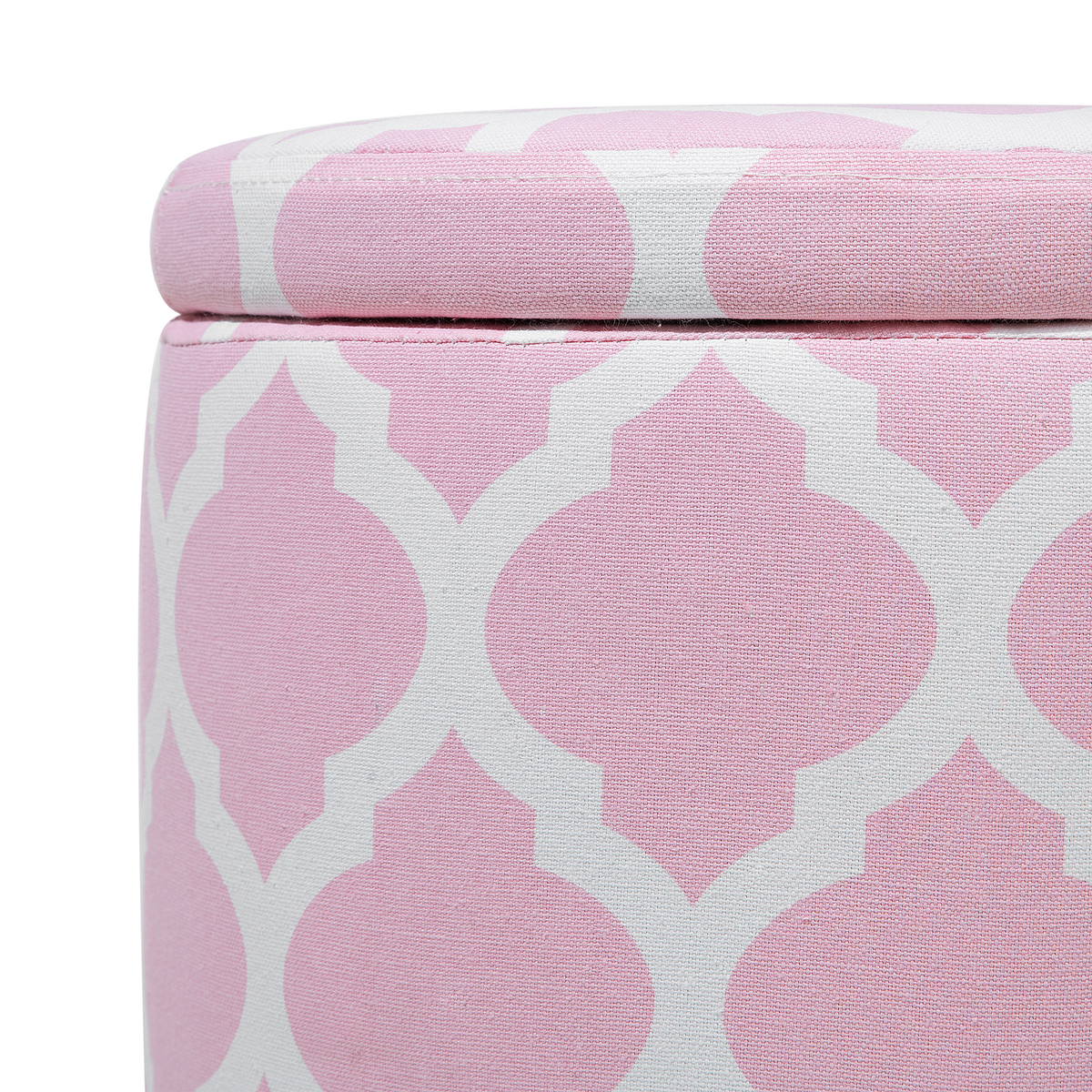HOCKER Tunica 35/35/30 cm - Pink, Naturmaterialien/Textil (35/30/35cm) - Beliani